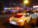 Rich Kid Porsche Cayman Owner Sells Scarves on the Sidewalk to Get Gas-Money