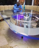 Rick Ross's Table With Airplane Engine