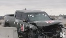 R1T Rivian versus guardrail in crash test
