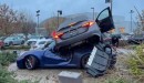 Alfa Romeo Giulia Quadrifoglio crashes into Porsche 911