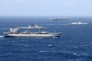 UK Carrier Strike Group and Indian Naval Force in the Indian Ocean during Maritime Participation Exercise