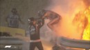 Romain Grosjean Crashes in Bahrain