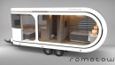 Romotow trailer-camper concept includes in-built patio and grille, all the comforts of home