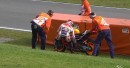 Marc marquez crashing at Assen in FP1, 2015