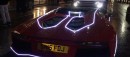 Rosso Mars Lamborghini Aventador Gets Covered in LED Christmas Lights