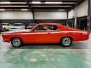 Rotisserie restored 1972 Plymouth Duster Hemi Orange with 340ci V8 for sale by PC Classic Cars