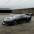 Twin-Turbo Widebody C7 Chevy Corvette Batman daily driver rendering by refined_auto_works