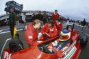 Rubens Barrichello (West Surrey Racing) with Mika Hakkinen and Dick Bennets on the grid of a British F3 race in 1991
