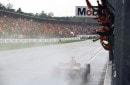 Rubens Barrichello wins his first F1 race in career, during the rainy German Grand Prix at Hockenheim