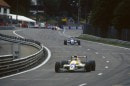 Rubens Barrichello leads David Coulthard in the 1992 International Formula 3000 race at Spa-Francorchamps