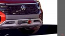 VW Atlas unibody Pickup Truck rendering by SRK Designs