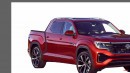 VW Atlas unibody Pickup Truck rendering by SRK Designs