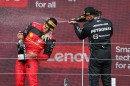 Lewis Hamilton Celebrating British GP Podium With Carlos Sainz