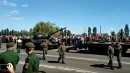 Russian T-34 tank flips in Kursk