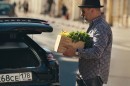 Russian Celebrity Chef Aram Mnatsakanov loading a 2017 Porsche Panamera Turbo