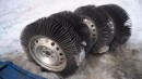 Tires made of 12,000 60d nails