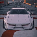 C4 Chevy Corvette bagged widebody CGI to reality by bradbuilds