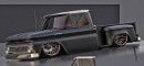 Bagged Matte Black Chevy C10 Polished Copper on Savini rendering by musartwork