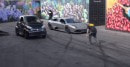 RWD Lamborghini Murcielago Drag Races Electric Smart Car