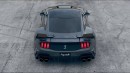 S650 Ford Mustang Shelby GT500 slammed widebody rendering by hycade