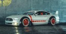 Ford Mustang GT JDM slammed widebody rendering by demetr0s_designs