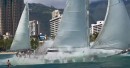 Sailing Yacht Criterion got stuck in the reef, broke apart and sunk