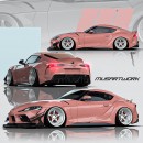 Salmon Pink Toyota GR Supra Kylie Jenner-inspired rendering by musartwork