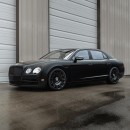 Satin Black Bentley Flying Spur Glossy AGL60 murdered-out by Progressive Autosports and AG Luxury