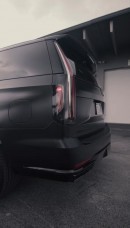 Satin Black Cadillac Escalade wrap by MetroWrapz