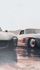 Mercedes-Benz 300 SL low rider and dragster rendering by al.yasid