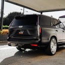 Wrapped Satin Black 2021 Cadillac Escalade riding on Monoblock 26s by platinum_group