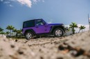 Satin Purple Two-Door Jeep Wrangler custom print by MetroWrapz