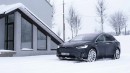 Tesla model X in snow