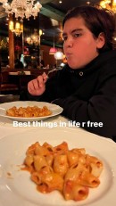 Scott Disick Enjoying Pasta with Son Mason