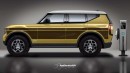 Volkswagen Scout EV Pickup Truck and SUV rendering by TopElectricSUV.com
