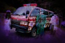 Screambulance, the first haunted ambulance delivery service in the world