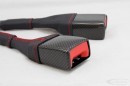 Seat Belt Receptables in Carbon and Leather by Macarbon