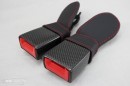 Seat Belt Receptables in Carbon and Leather by Macarbon