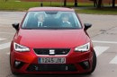 Catalonia’s government President, Carles Puigdemont, tests a SEAT Ibiza with company CEO, Luca de Meo