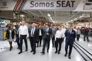 Catalonia’s government President, Carles Puigdemont, visits the Ibiza and Leon assembly line