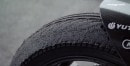 Wet Moto2 tire destroyed on a dry track