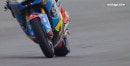 Wet Moto2 tire destroyed on a dry track
