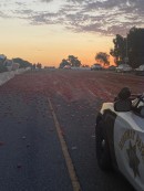 Semi crash covers I-80 in smashed tomatoes