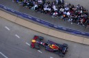Sergio Perez drives Red Bull RB7 in Dallas