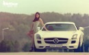 Korean girl and Mercedes SLS AMG