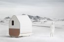 Mobile Cabin concept is foldable and can be dropped on location and removed by drone, leaving no trace behind