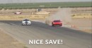 Ford Mustang Shelby GT350R & C8 Chevrolet Corvette on track