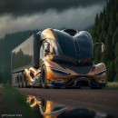 McLaren Tour Bus & Semi Truck renderings by flybyartist