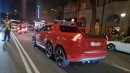 Six-wheeled Volvo XC60 causing shock and awe at a car meet in Stockholm