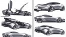 Mercedes-Benz Coupe CGI ideation sketch by bast_m